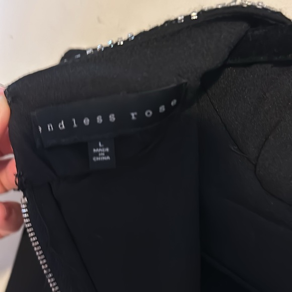 Black back zip up with silver sequins large from endless rose - Picture 2 of 3